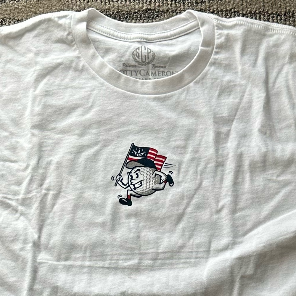 Brand New White Scotty Cameron Baller Boy Tee Shirt USA America